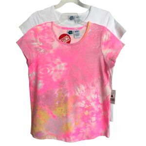 Extremely Me 2 Pack Cotton Girl's Size 10/12 S Sleeve T Shirts Tie Dye/ White